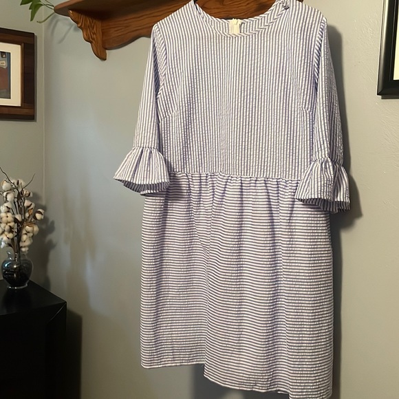 Striped Seersucker Dress - Picture 1 of 2